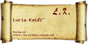 Luria Kató névjegykártya